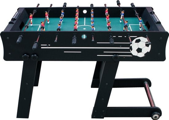 Cougar Scorpion Kick Voetbaltafel Opklapbaar in Zwart - Tafelvoetbal tafel incl. 2 ballen en scoreteller - Indoor voetbal tafel van 126x61x80cm