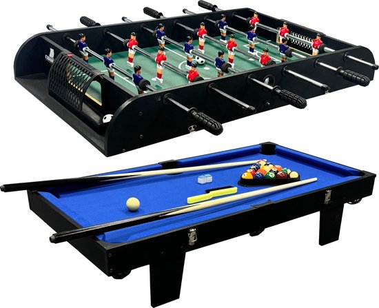 Cougar 2-in-1 Multi Speeltafel Mini Groen/ Blauw – Tafelvoetbal – Pooltafel – Incl. Accessoires