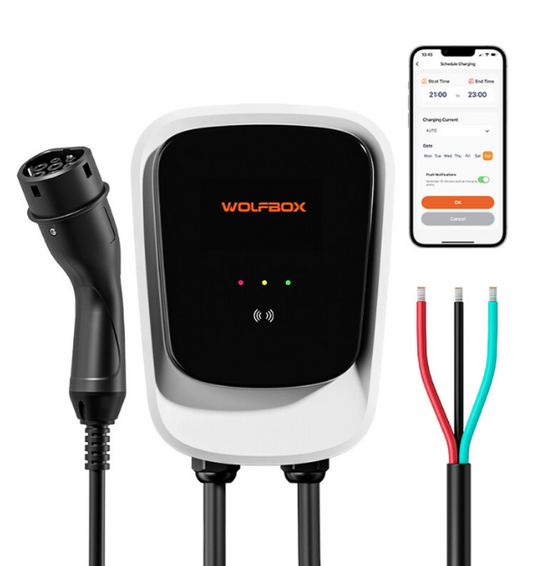 Wolfbox AE07 Laadpaal Type 2 - 7kW - 32A - App Bediening - RFID
