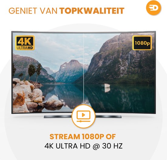Drivv. Premium Displayport naar HDMI Kabel - 4K 30hz - Nylon - 2 meter - Grijs