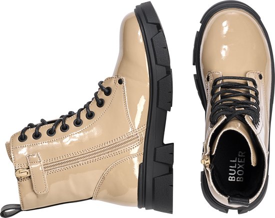Bullboxer Aaf504f6s Veterboots - Laarzen Met Veters - Meisjes - Taupe - Maat 36