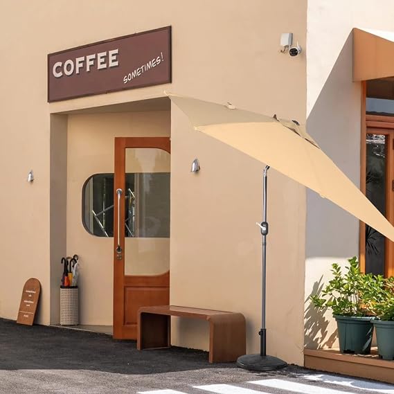 Angel Living Vierkante Tuinparasol 2,5 x 1,3 m – Beige, Terracotta, Crème of Grijs – UV-bescherming UPF 50+