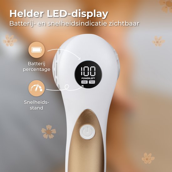 Nuvance Elektrische Eeltverwijderaar - Incl. 3 Schijven - Eeltverwijderaars - 12 Delige Pedicureset - Voetvijl - Usb Oplaadbaar - Wit