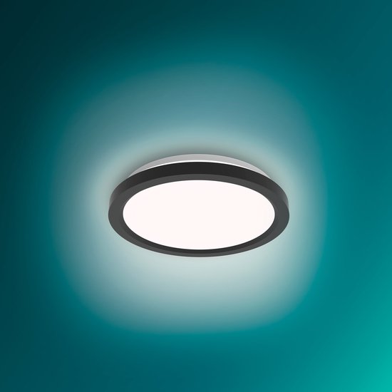 Philips All-In-One Plafondlamp - 2-Pack - Met Afstandsbediening - 24W - LED-verlichting - Warm- tot Koelwit licht; 2700K tot 6500K - 30 cm - Zwart - Rond