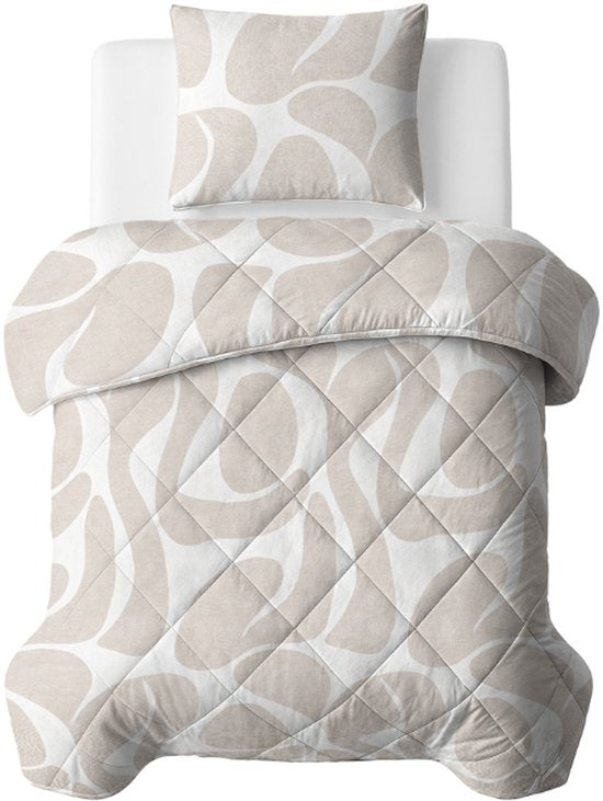 Sleeptime Wasbaar Dekbed Zonder Overtrek - Inclusief Kussensloop - maat 200 x 200 cm - Taupe/Zand