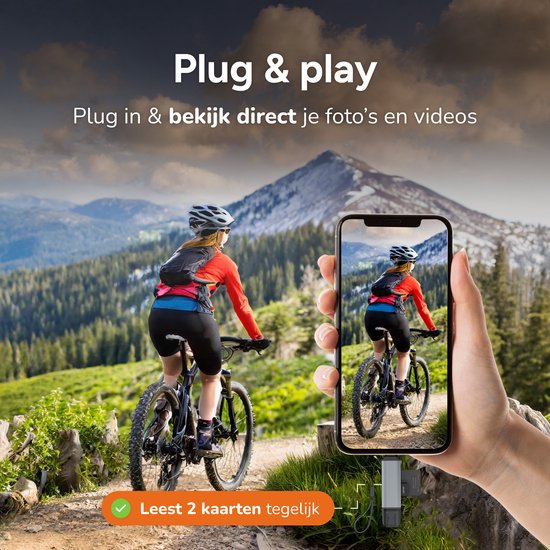 SD Kaart Lezer - Apple - USB-C en USB aansluiting - Micro SD Reader - Kaartlezer - Skoov