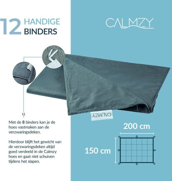 Calmzy Superior Chill - Duvet cover - Verzwaringsdeken hoes - 150 x 200 cm - Luchtig - Ademend - Donkergrijs