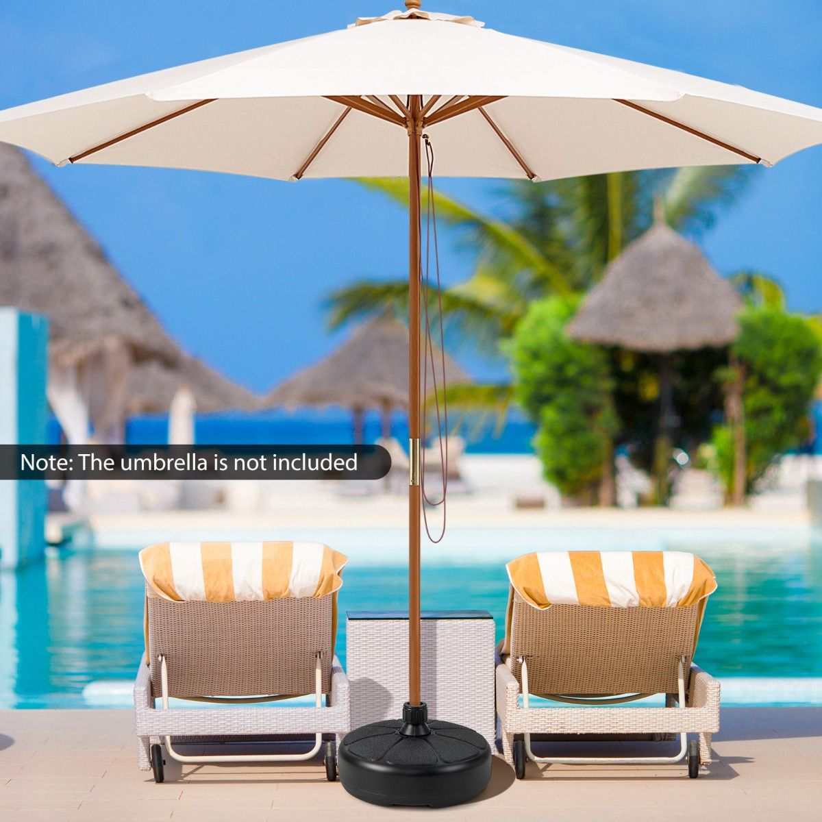Coast Buitenparasolvoet - Voor Φ38mm Parasolstokken - HDPE - 37 x 19 cm - Zwart