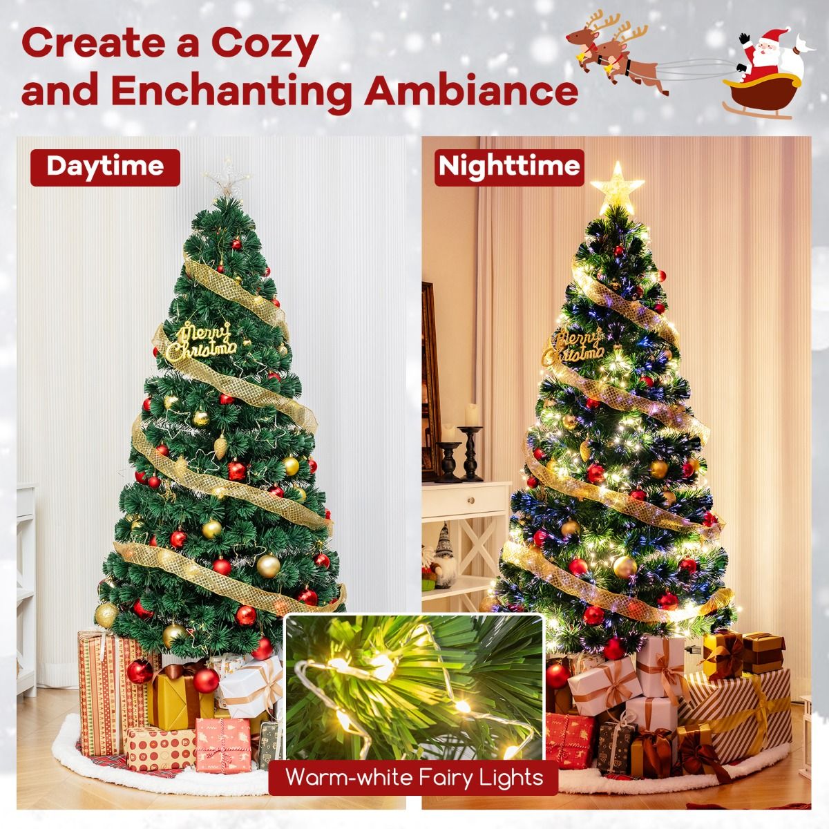 Coast Kunstkerstboom 180 cm Groen – Glasvezel Verlichting – 36 Warmwitte Lampjes – Topster – Metalen Standaard