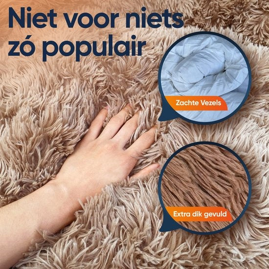 Happysnoots Donut Hondenmand 120cm - Extra Groot - Fluffy - Luxe Hondenbed - Dog Bed - Wasbaar - Grijs