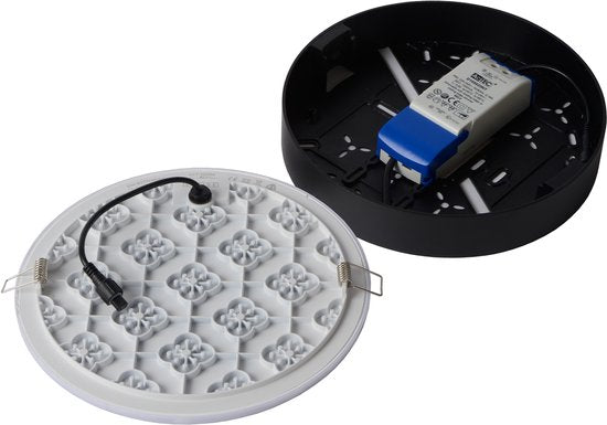Lucide CERES-LED - Plafonnière (Plafondlamp) Badkamer - Ø 21,5 cm - LED Dimbaar - 1x30W 3000K - IP44 - Zwart