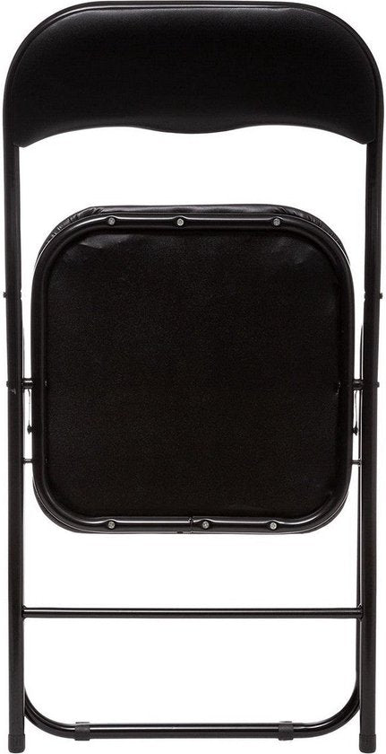 Klapstoel met pvc zitting - Zwart - 44 x 48 x 79 cm - Metaal - Bijzet stoelen - Inklapbaar