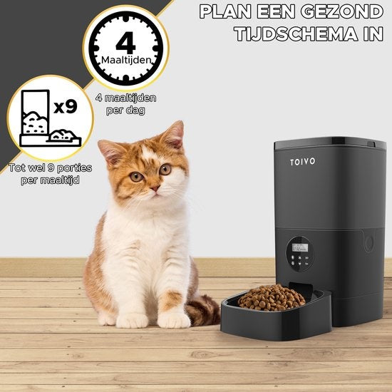 Toivo Voerautomaat 4L Pro - Automatische Voerbak - Voerdispenser - Katten en Honden Voerautomaten