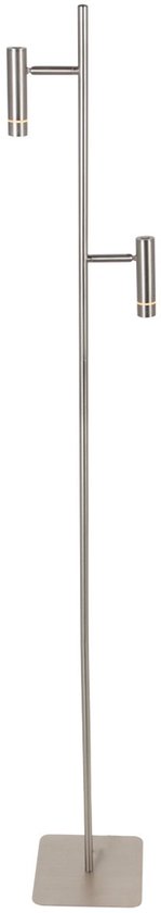 Vloerlamp Stalen Volari 4711ST 2-lichts met dim to warm LED - ideaal voor binnen gebruik, modern design, hoogte 157 cm, voetmaat 21 x 21 cm, draaibaar en kantelbaar