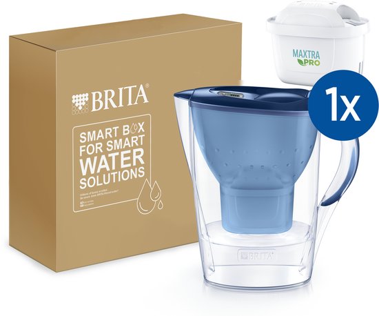 BRITA Waterfilterkan Marella Cool - 2,4L - Blauw - incl. 1 MAXTRA PRO Pure Performance Waterfilter – Past in de koelkast - Filter drinkwater van kalk, chloor, PFAS, herbicide, pesticide en meer*