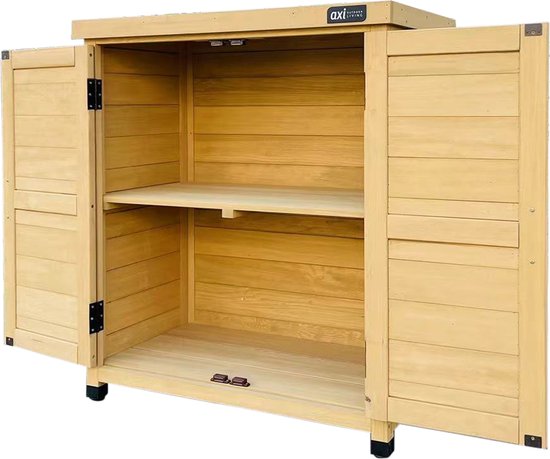 AXI Felix houten opbergkast – Tuinkast van FSC Hout - Magnetisch sluitsysteem - Verstelbare poten - 80x45x93cm - Bruin
