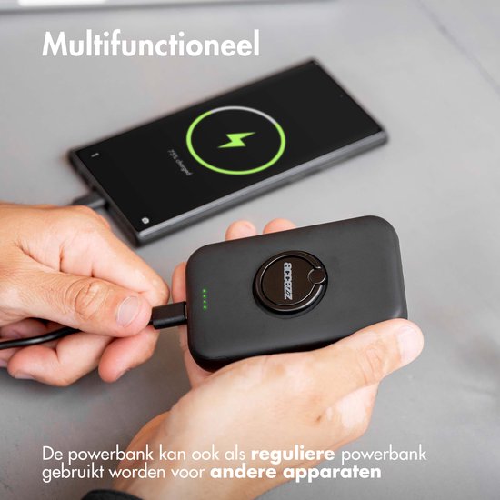 Accezz Powerbank Geschikt voor Magsafe 5000 mAh - Batterij LED-display - USB C - 18 Watt - Draadloze Powerbank Geschikt voor iPhone 12/13/14/15 - Zwart
