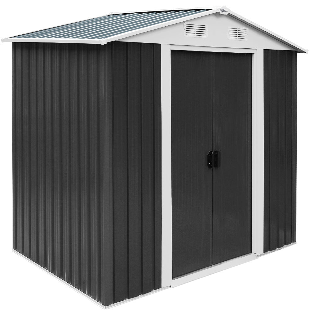Gardebruk - Tuinhuis Metaal - 5m² met Fundering & Deuren \ \u2013 Antraciet