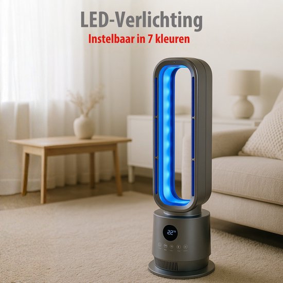 alpina 2-in-1 Ventilatorkachel 2000W - Elektrische Kachel en Ventilator met Afstandsbediening - Oscillerende Torenventilator met Timer - Heater met Verstelbare Temperatuur