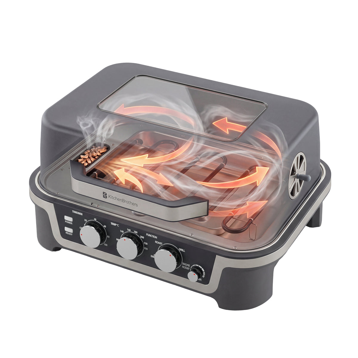 Kitchen Brothers Elektrische BBQ - Houtpellet Roker - Tafelmodel