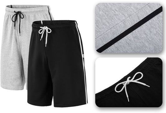 Milanoro - M - Korte broek - 2-pack - Heren - Zwart/grijs