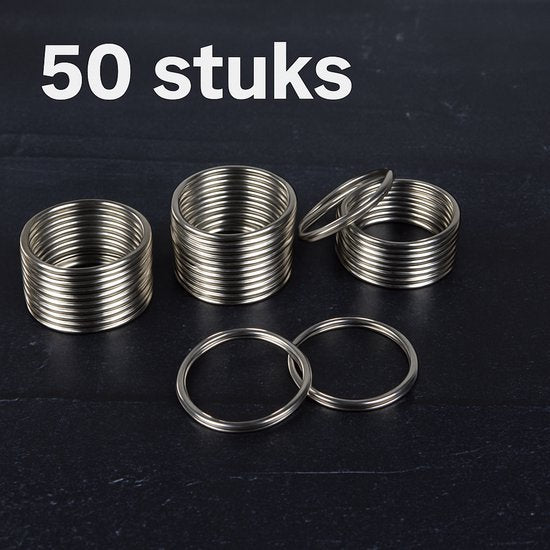 Sleutelringen – 30 mm – Ringen – Sleutelhanger Ringen – 50 Stuks – Zilver