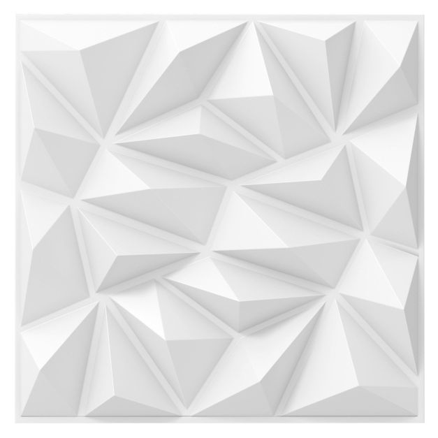 Coast 3D Wandpanelen - Diamant Design - 40 Stuks - 50 x 50 cm - Wit