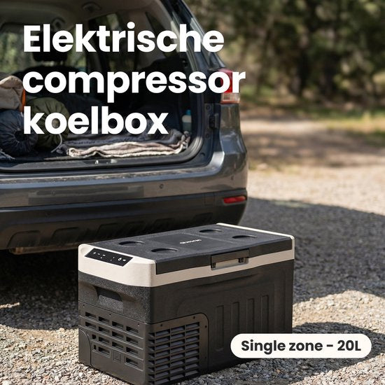 Auronic Elektrische Koelbox - Compressor - 21L - 12V en 240 volt - Camping Koelkast - Frigobox Auto - Zwart