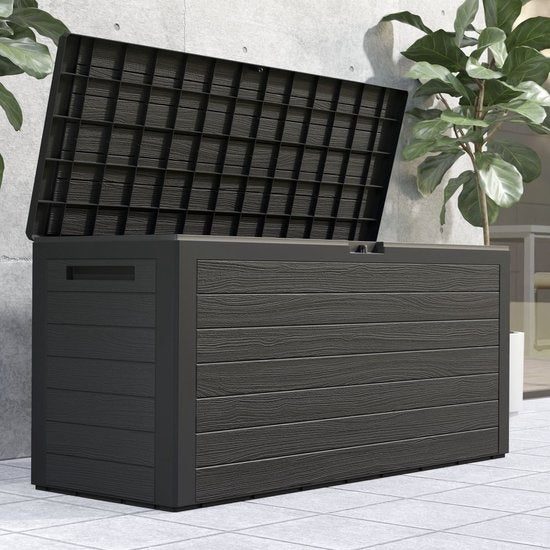 Deuba Opbergbox Antraciet 120 x 46 x 57cm - Buiten - Geschikt voor terras, balkon en tuin