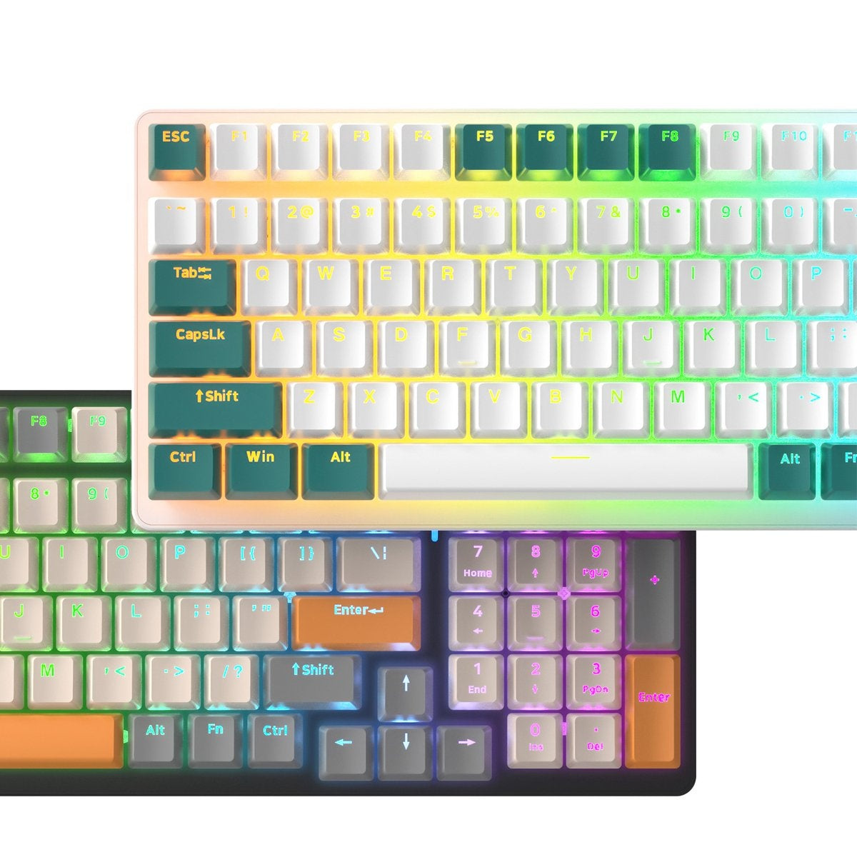 Fuegobird K3 Mechanisch Gaming Toetsenbord - 100keys - Rood Switch - QWERTY - Mechanical RGB Backlight Keyboard - WaterGreen