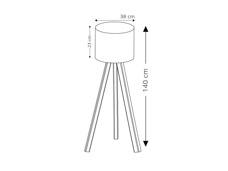 Asir Driepoot Vloerlamp - Hout - 150 cm Hoog - Naturel