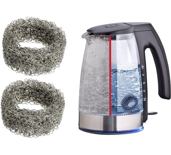 Kalkvanger Mod. Hexi RVS kalkbescherming waterkoker accessoires ontkalker kalkfilter energiebesparend zonder chemicaliën set van 2 4 x 2 cm zilver