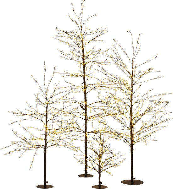 Anna's Collection Lichtboom - zwart - 150 cm - metaal - 1000 leds - warm wit - kerstboom