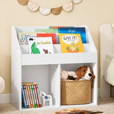 SoBuy Kinderboekenkast met Opbergvakken - 73 x 30 x 80 cm - Wit