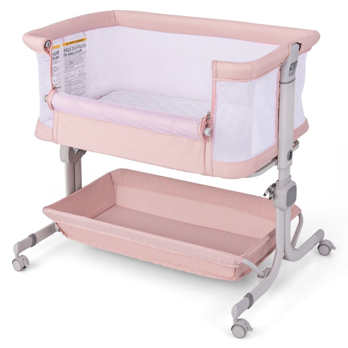 Coast 3-in-1 Babybed - verstelbare hoogte - opvouwbaar reisbed met matras - grijs