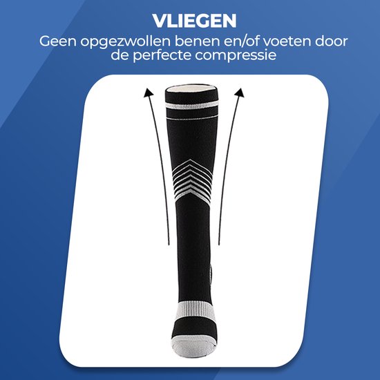 Roegaarden compressie sokken - Compressiekousen - Steunkousen - Maat 40-44 - Zwart