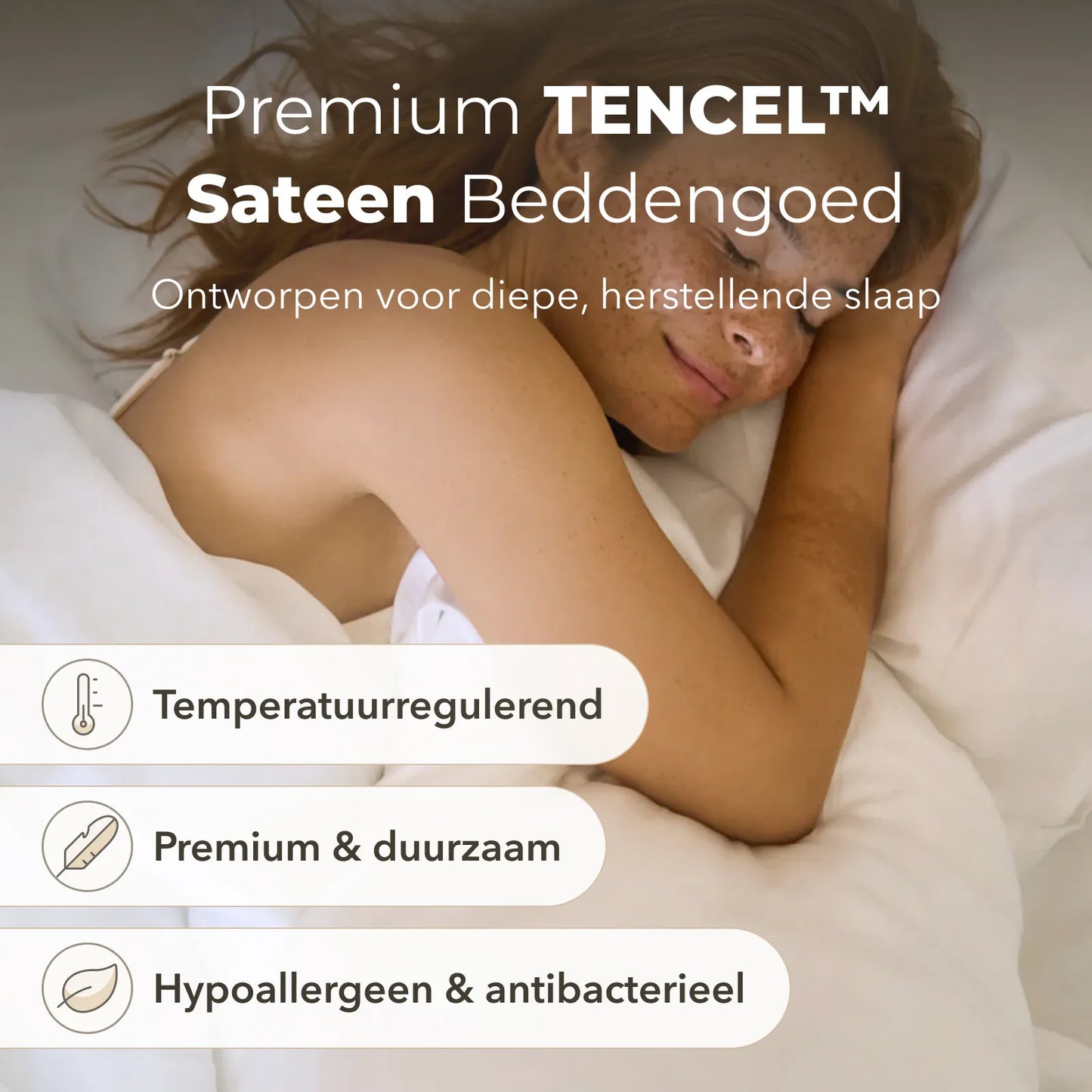 Sjumo – Tencel Sateen Splittopper Hoeslaken – 200x210 cm – Fresh White Tencel & Katoen-Satijn – Hoogwaardige Glans & Zijdezacht – Antiallergisch & Ademend – Voor Verstelbare Bedden