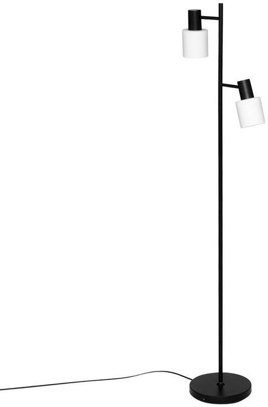 Metalen staande lamp met 2 stenen lampenkappen TAIS