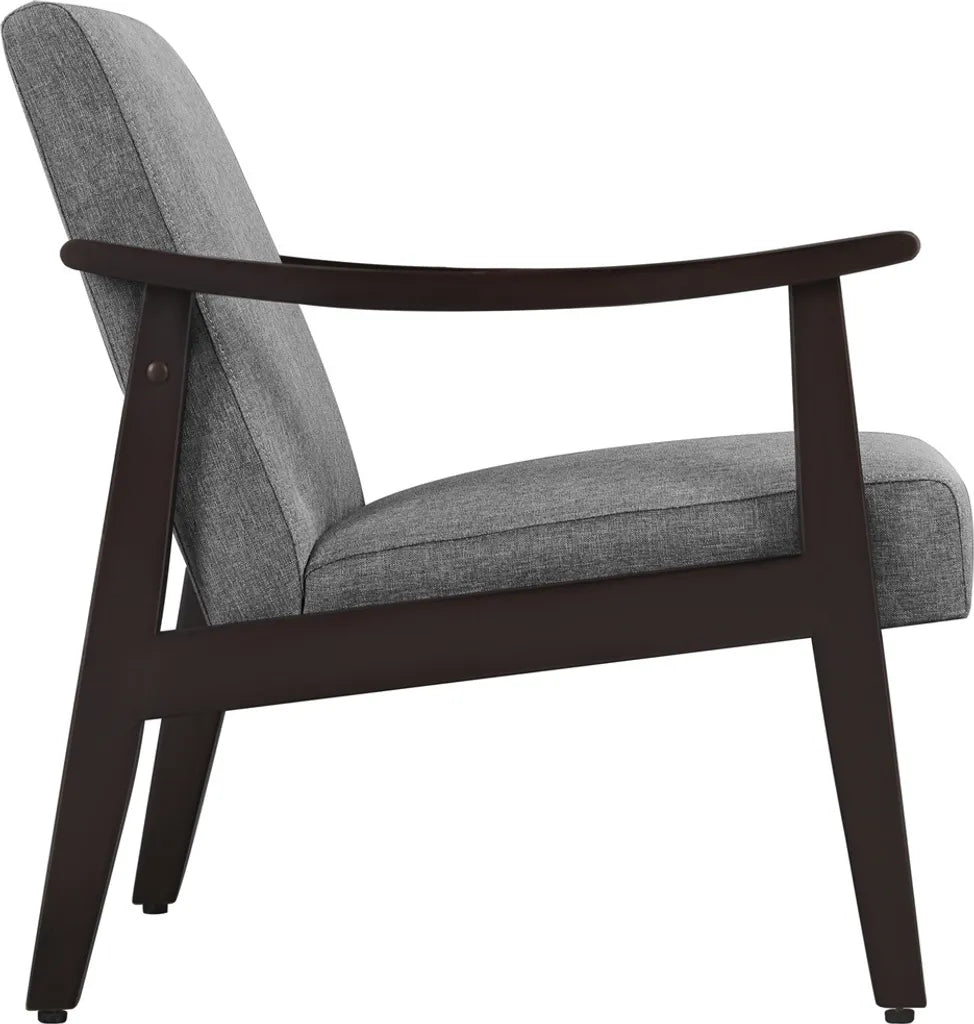 Yaheetech Retro Fauteuil - Houten Armleuningen - Gepolsterd - 136 kg - Donkergrijs