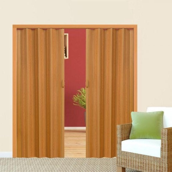 Tectake – Vouwdeur Binnendeur – 203 x 80 cm – Hazelaar Pvc – Waterbestendig – Ruimteverdeler Voor Badkamer – Plaatsbesparend Design –