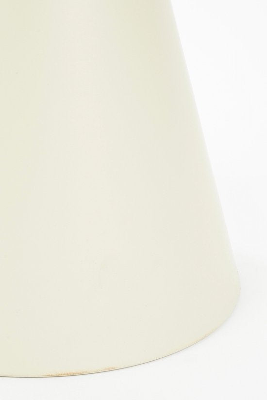 Mica Decorations Jim Bijzettafel - Bijzettafel Rond H45 x Ø31 cm - Ijzeren Tafeltje voor Woonkamer of Slaapkamer - Plantentafeltje - Nachtkastje Industrieel - Off White
