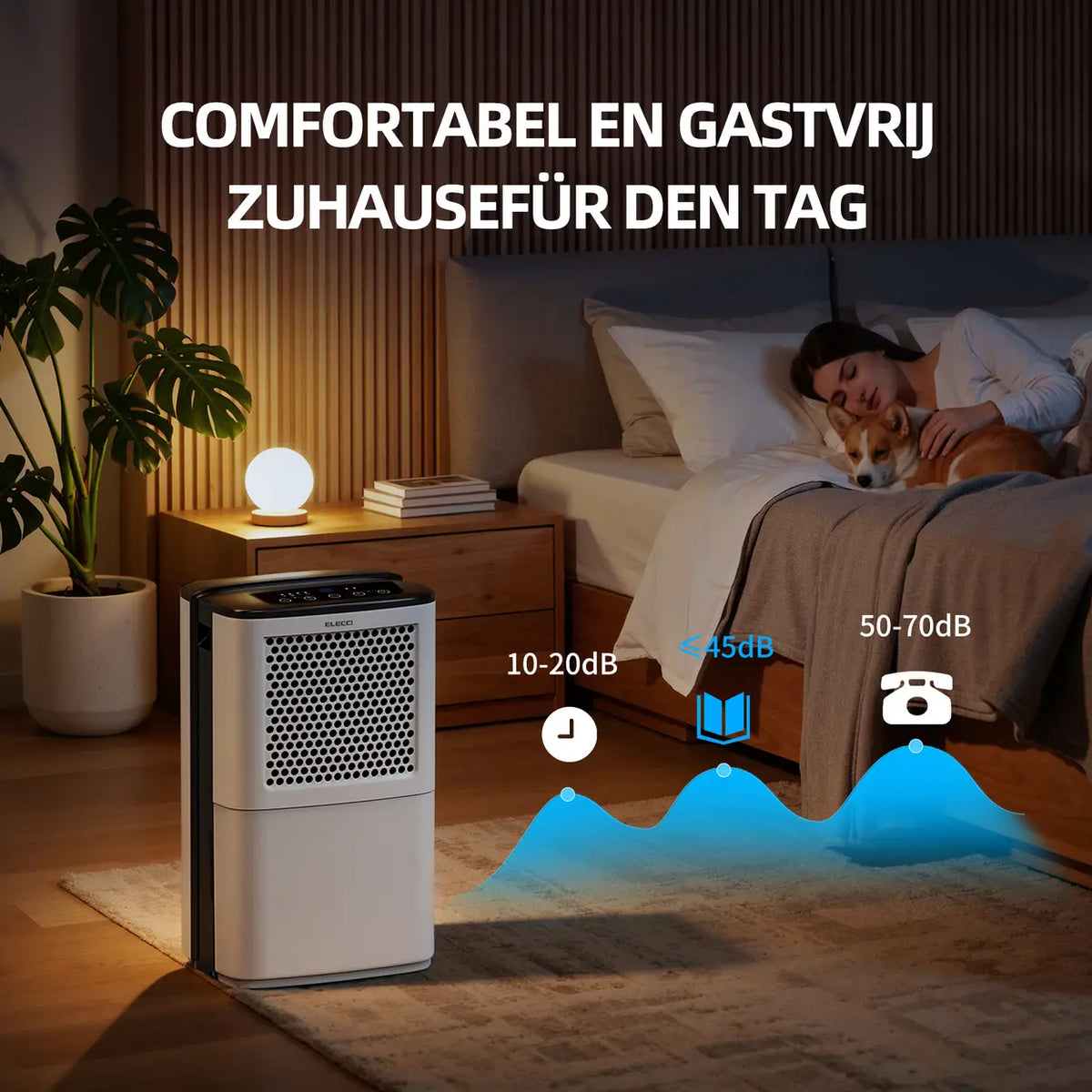 ELECCI luchtontvochtiger 12 l/dag - 3,8 l watertank - R290