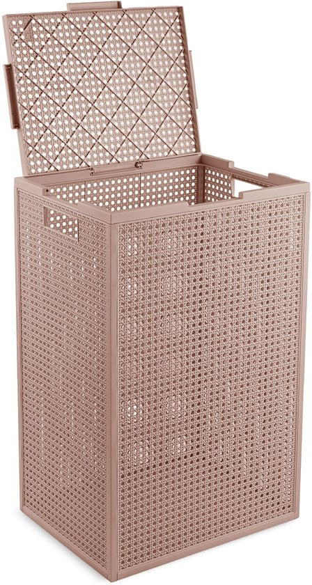 Curver Kaya Wasmand met deksel - 60L - 38x29x58,5 cm - Warm Taupe