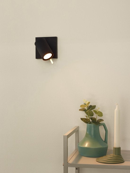 Lucide GRONY - Plafondspot (Plafondlamp) - LED Dim to warm - GU10 - 1x5W 2200K/3000K - Zwart
