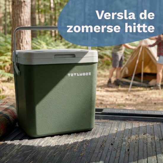 TRVLMORE Koelbox 26L - Frigobox - Inclusief 2 Koelelementen - Groen