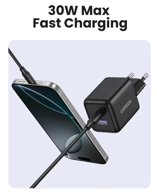 Ugreen X516 GaN Netwerkoplader 30W - Roze - USB-A & USB-C