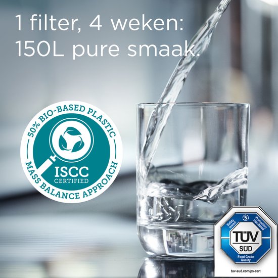 BRITA Waterfilterkan Style Essential Cool - 2,4L - Wit - incl. 4x MAXTRA PRO Kalk Expert Waterfilterpatronen - past in de koelkast, met Smart LED Light & klapdeksel
