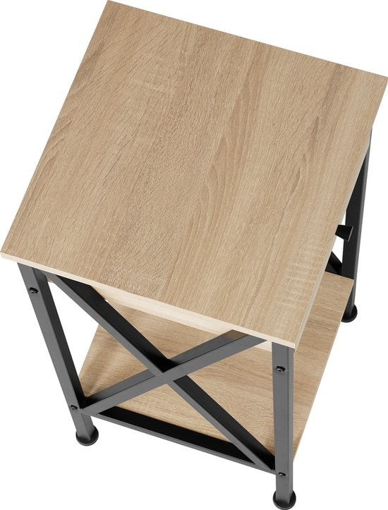 tectake® - Bijzettafel Dayton - industrieel - lichtbruin -35 x 35 x 70,5 cm - 404452