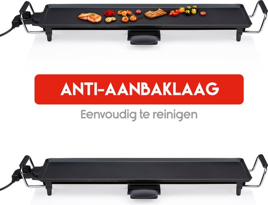 alpina Teppanyaki Bakplaat - Grillplaat - Gourmetstel 4 Personen - 70 x 23cm - 2000W