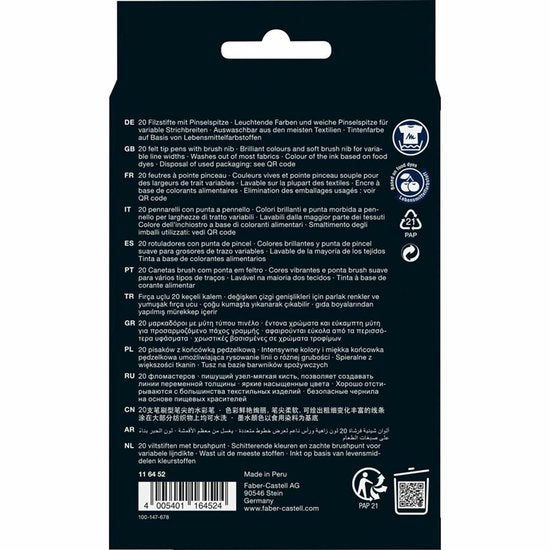 Faber-Castell brushpennen - Black edition - 20 kleuren in karton etui - FC-116452